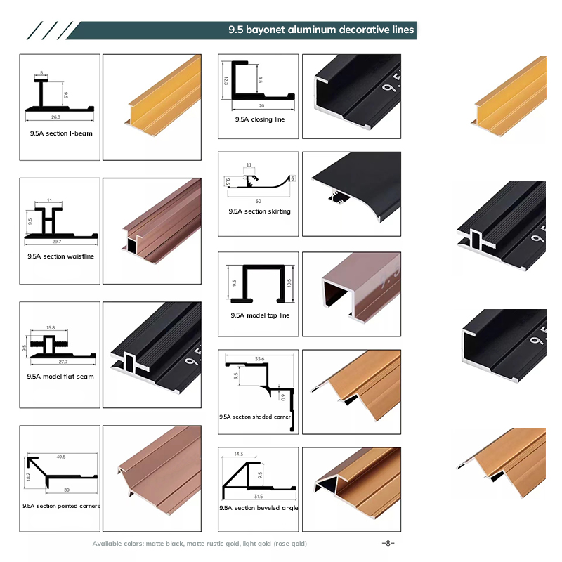 Aluminium Decorative Lines Protecting & Decorating The Margines Tile